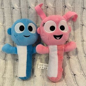 Baby First TV Goo Goo Gaa Gaa Rattle Pair EUC Babies Plush Plushy Toy Rare HtF